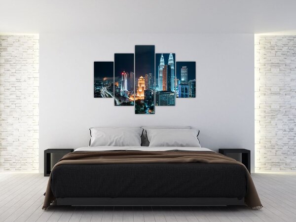 Tablou - Noaptea în Kuala Lumpur (150x105 cm)