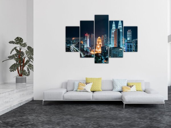 Tablou - Noaptea în Kuala Lumpur (150x105 cm)