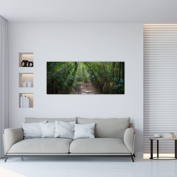 Tablou - Razele solare în junglă (120x50 cm)