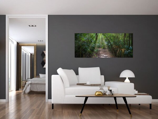 Tablou - Razele solare în junglă (120x50 cm)