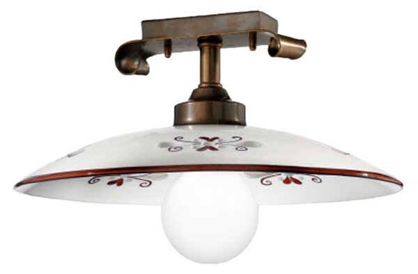 Cremasco Bassano plafonieră, detalii maro, reglabil, Bronz / Alamă Veche, Hol, Metal, Casă de țară / Rustic