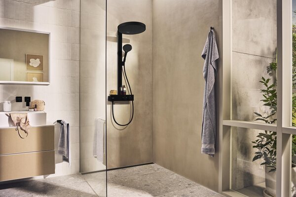 Hansgrohe Rainfinity set de duș perete cu termostat cu duș de ploaie negru 26853670