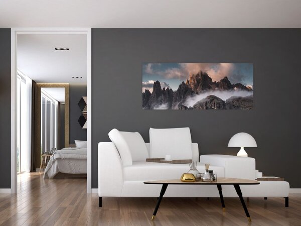 Tablou - Dolomiți Italieni ascunși în ceață (120x50 cm)