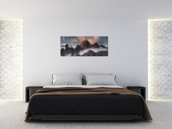 Tablou - Dolomiți Italieni ascunși în ceață (120x50 cm)