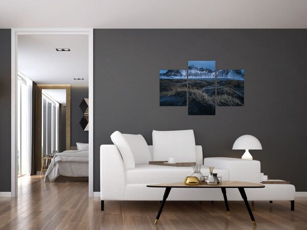 Tablou cu priveliște spre vărfurile Islanda (90x60 cm)