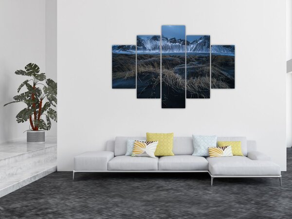 Tablou cu priveliște spre vărfurile Islanda (150x105 cm)