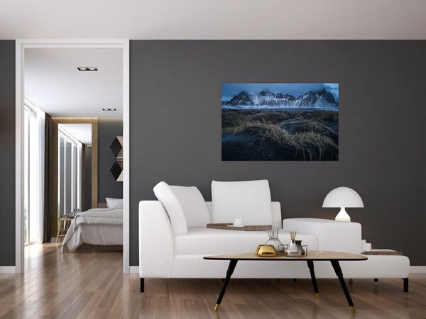 Tablou cu priveliște spre vărfurile Islanda (90x60 cm)