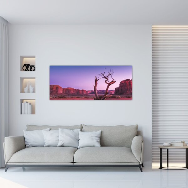 Tablou u copaci lângă pietrile roșii (120x50 cm)