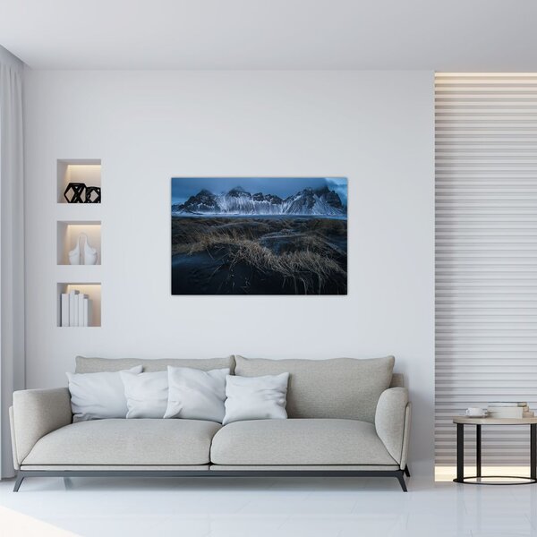 Tablou cu priveliște spre vărfurile Islanda (90x60 cm)