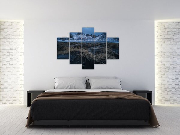 Tablou cu priveliște spre vărfurile Islanda (150x105 cm)