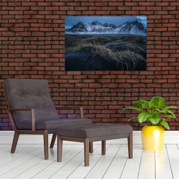 Tablou cu priveliște spre vărfurile Islanda (90x60 cm)
