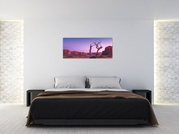 Tablou u copaci lângă pietrile roșii (120x50 cm)