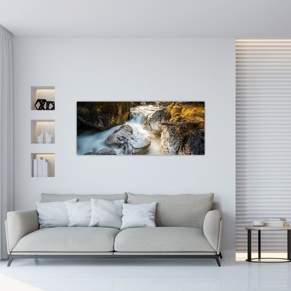 Tablou - Râul din pădure (120x50 cm)