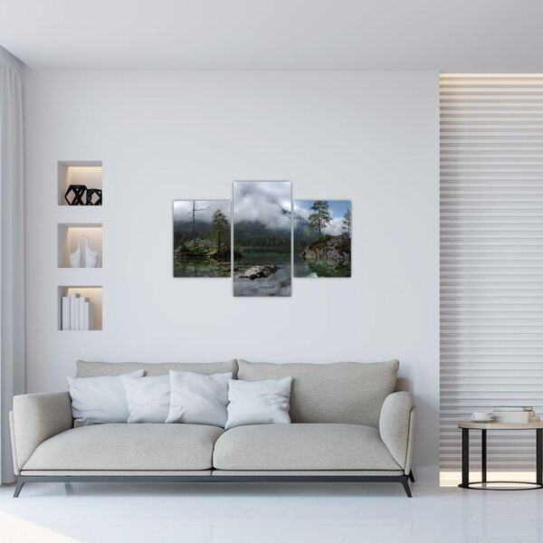 Tablou cu pomi în lac (90x60 cm)