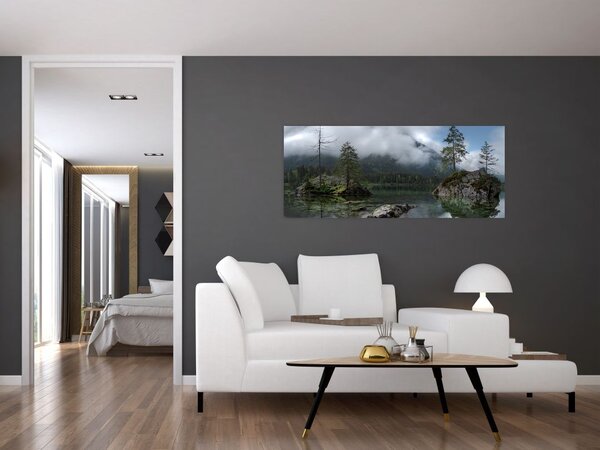 Tablou cu pomi în lac (120x50 cm)