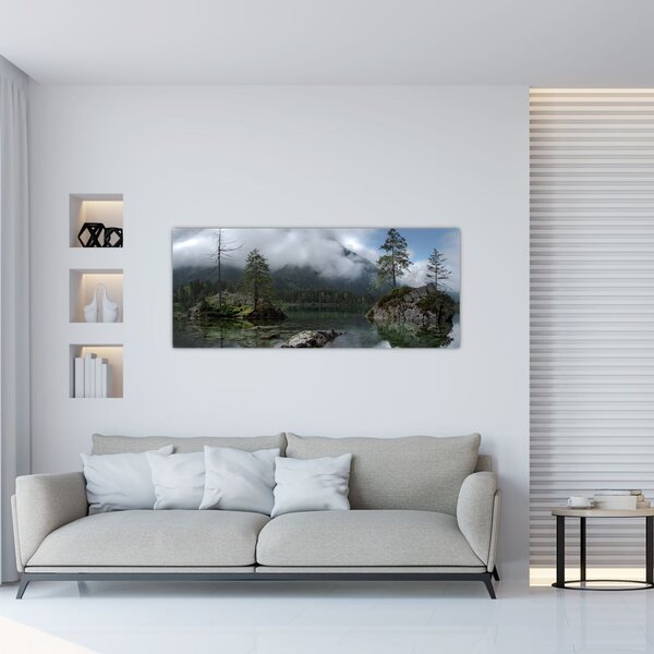 Tablou cu pomi în lac (120x50 cm)