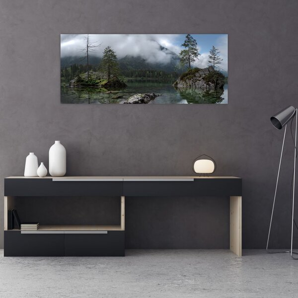 Tablou cu pomi în lac (120x50 cm)