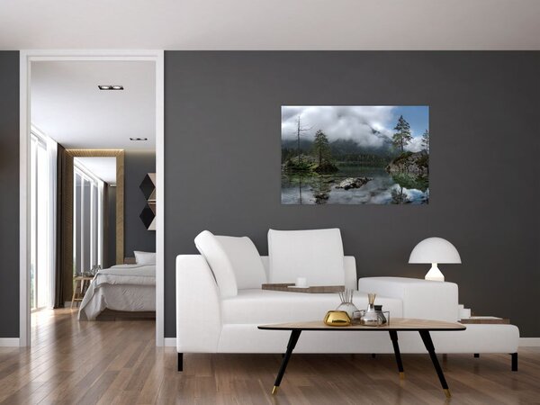 Tablou cu pomi în lac (90x60 cm)