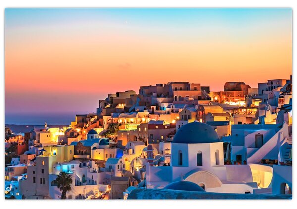 Tablou - Santorini în amurg (90x60 cm)