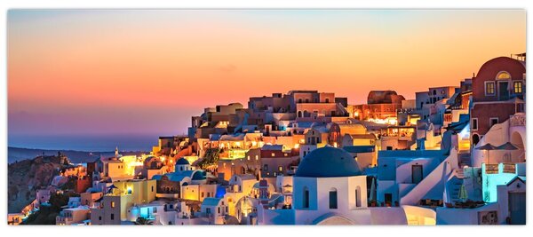 Tablou - Santorini în amurg (120x50 cm)