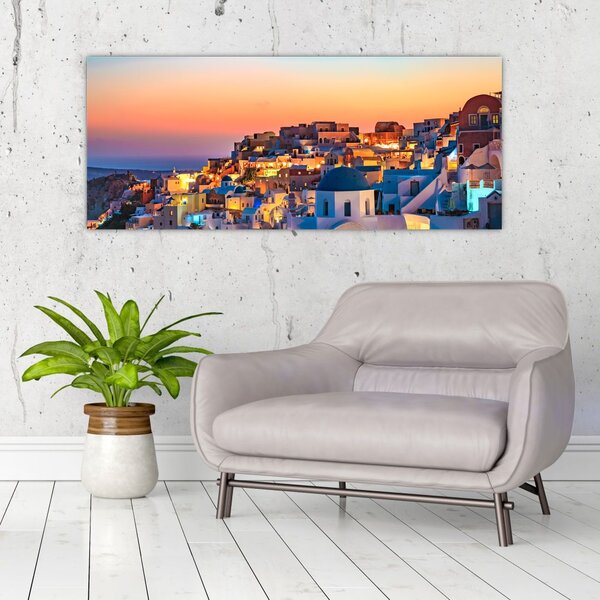 Tablou - Santorini în amurg (120x50 cm)