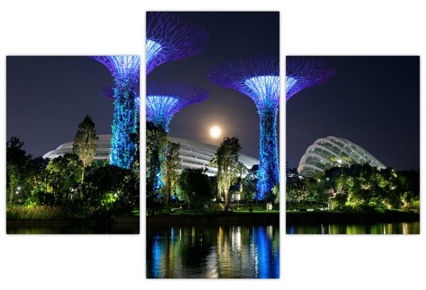 Tablou cu lună plină în grădinile din Singapur (90x60 cm)