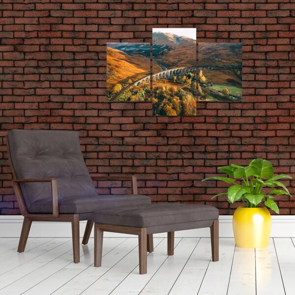 Tablou cu pod în valea din Scoția (90x60 cm)