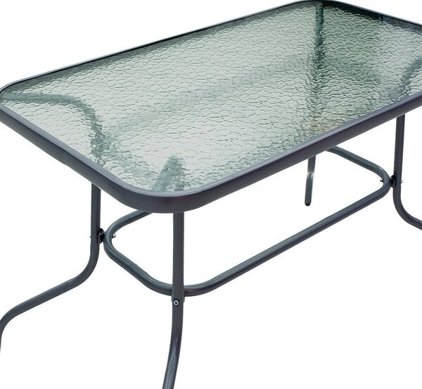 Masa exterior Vallor din metal gri inchis - sticla 110x60x70cm