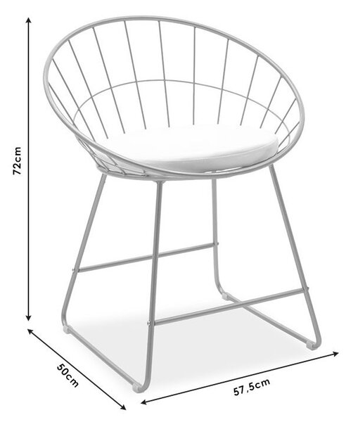 Scaun Model Seth, Negru, 58x50x71 cm