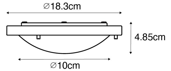 Plafoniera moderna alba 18 cm IP44 - Yuma