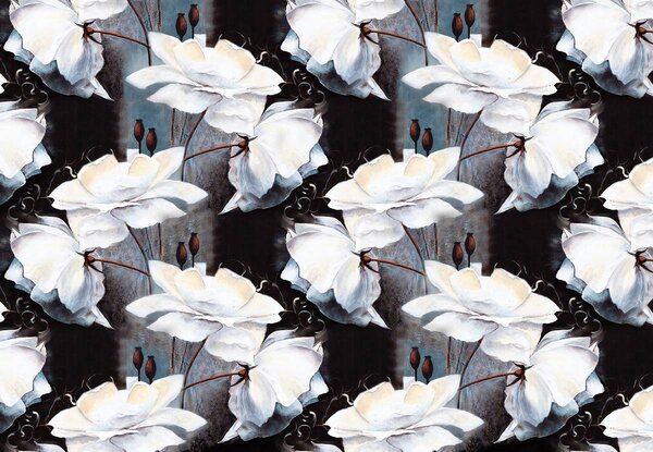 Fototapet - Ornament floral - închis (152,5x104 cm)