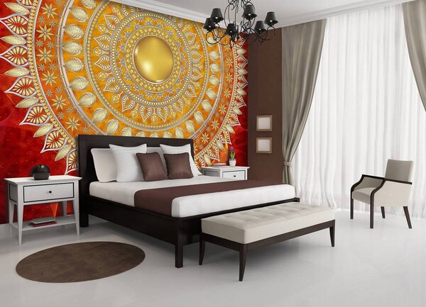 Fototapet - Mandala în roșu (152,5x104 cm)