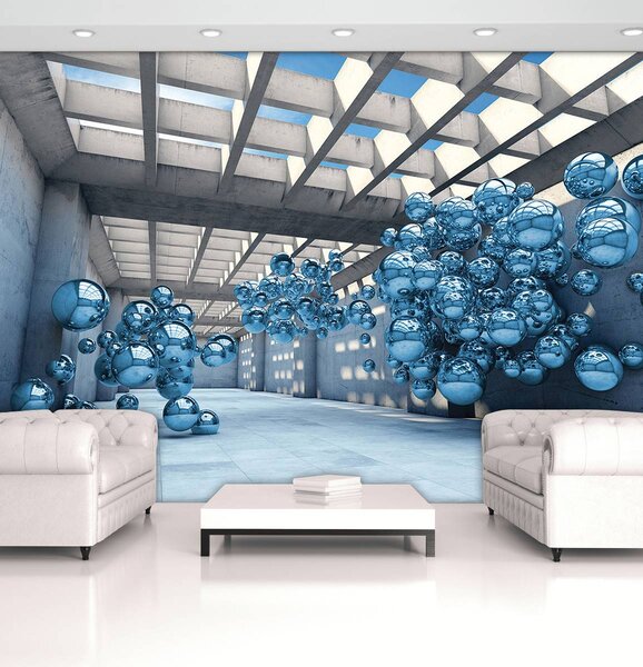 Fototapet - Modernism 3D albastru (152,5x104 cm)
