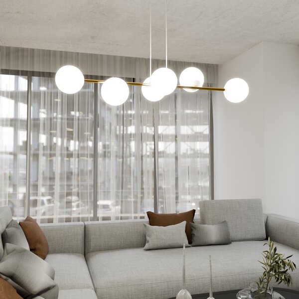 Emibig Gravity lampă suspendată 6x10 W alb-auriu 1242/6