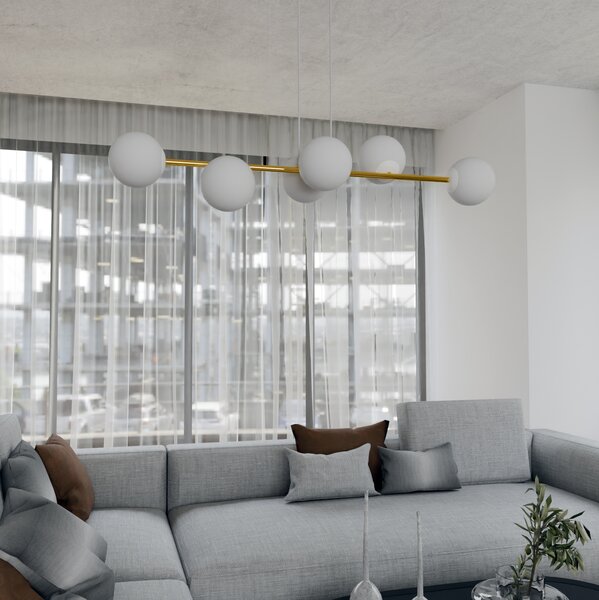Emibig Gravity lampă suspendată 6x10 W alb-auriu 1242/6