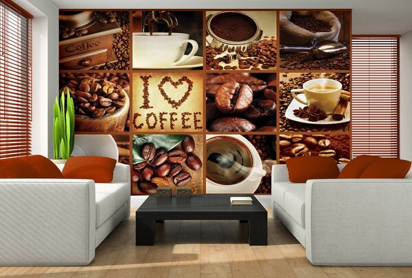 Fototapet - I love coffee - colaj (152,5x104 cm)