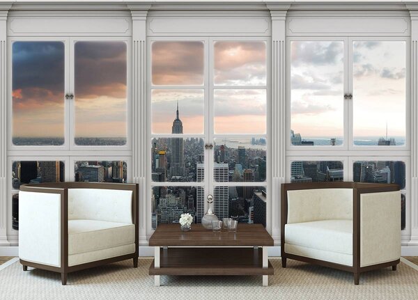 Fototapet - New York - privire din geam (152,5x104 cm)