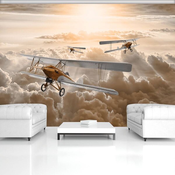 Fototapet - Avioane deasupra norilor (152,5x104 cm)