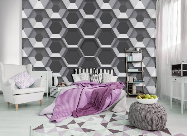 Fototapet - 3D hexagon (152,5x104 cm)