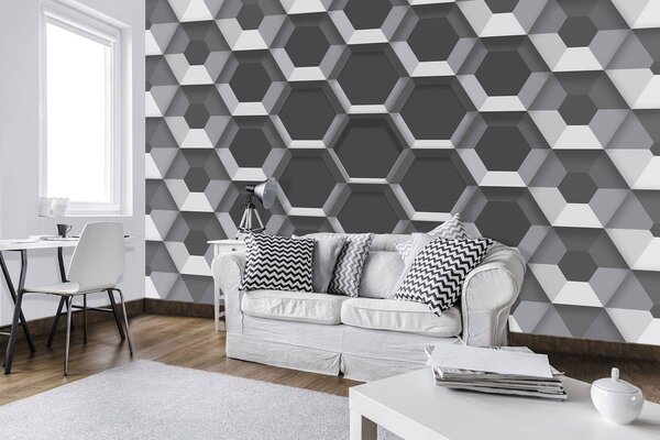 Fototapet - 3D hexagon (152,5x104 cm)