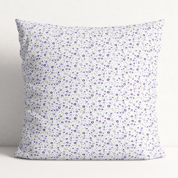 Goldea față de pernă din 100% bumbac - flori mici violet 60 x 60 cm