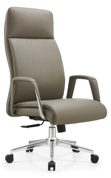 Scaun directorial, mecanism inclinare/blocare, inaltime reglabila, rezistent 150 kg, piele ecologica, Maro