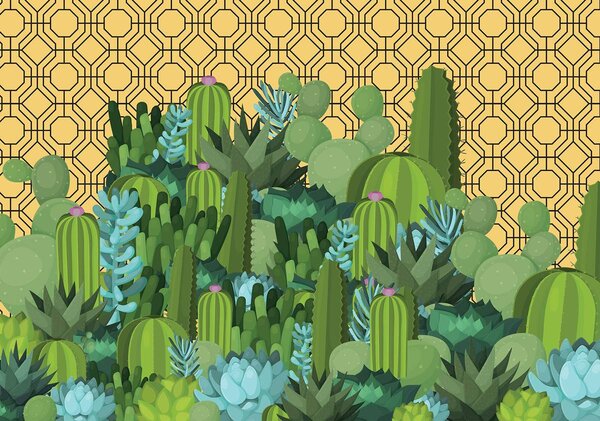 Fototapet - Insula cactușilor (152,5x104 cm)