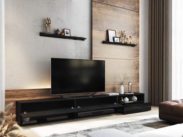 Mobilier living Berny 26 (negru + negru lucios). 1036089