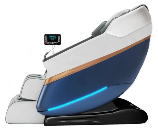 Fotoliu de Masaj NERATIUS, Masaj role, Masaj airbaguri, Incalzire, Bluetooth, Zero Gravity, 2 Boxe, Moduri Automate, Reflexoterapie si Presopunctura, Display, Suport picioare extensibil, Piele Ecologica, Gri