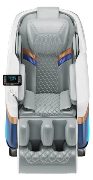 Fotoliu de Masaj NERATIUS, Masaj role, Masaj airbaguri, Incalzire, Bluetooth, Zero Gravity, 2 Boxe, Moduri Automate, Reflexoterapie si Presopunctura, Display, Suport picioare extensibil, Piele Ecologica, Gri