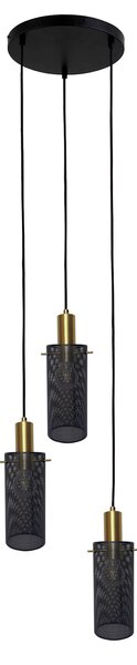Light Prestige Tirana lampă suspendată 3x40 W negru-auriu LP-945/3PBK
