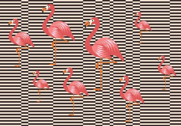 Fototapet - Flamingo (254x184 cm)