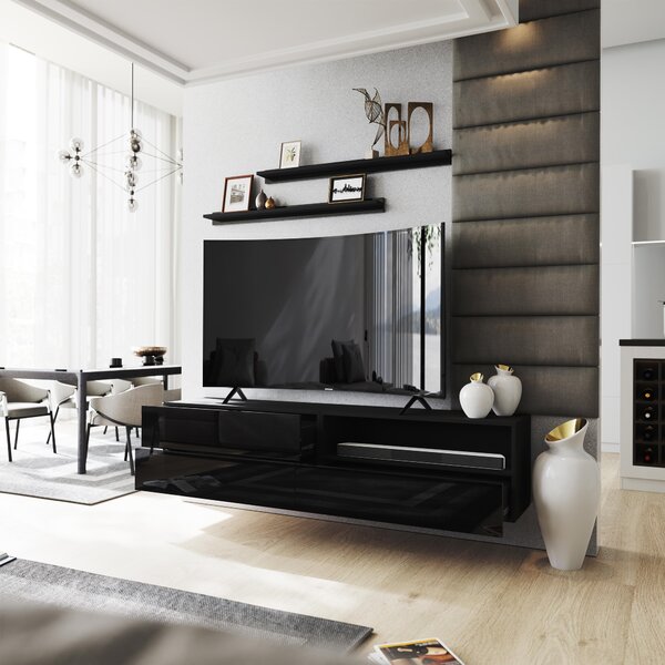 Mobilier living Berny 37 (negru + negru lucios). Promo -32%. 1036097