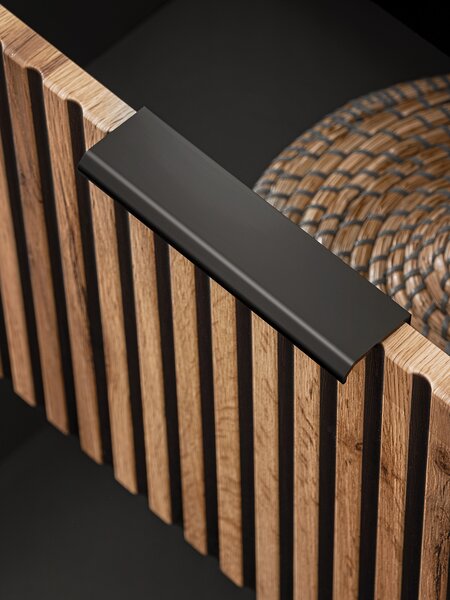 Comad Xilo dulap 60x46x57 cm sub chiuveta pe perete negru-stejar XILO BLACK WOTAN 82-60-D-2S